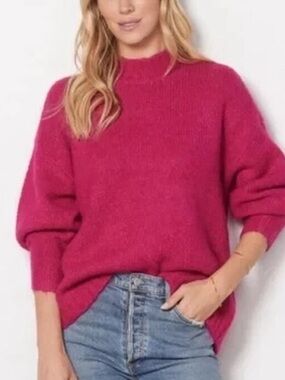 Pistola Carlen Alpaca/Wool blend Women's Fuchsia Crewneck Sweater
